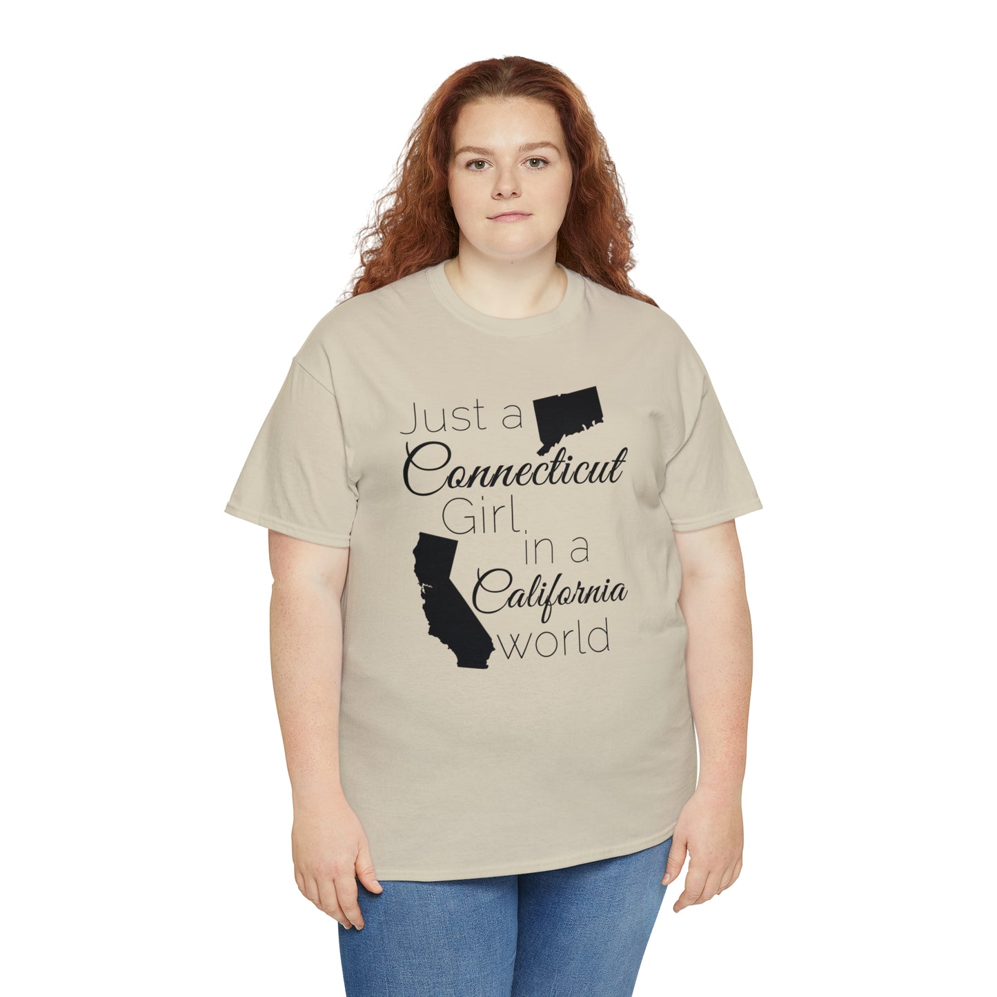 Just a Connecticut Girl in a California World Unisex Heavy Cotton Tee