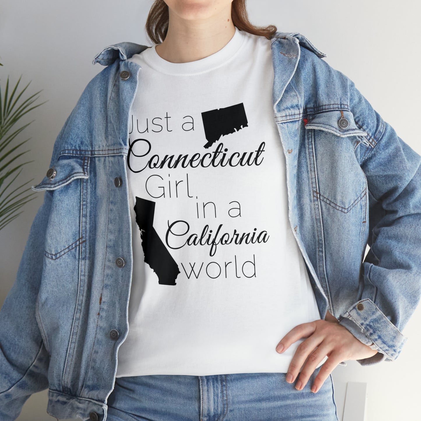 Just a Connecticut Girl in a California World Unisex Heavy Cotton Tee