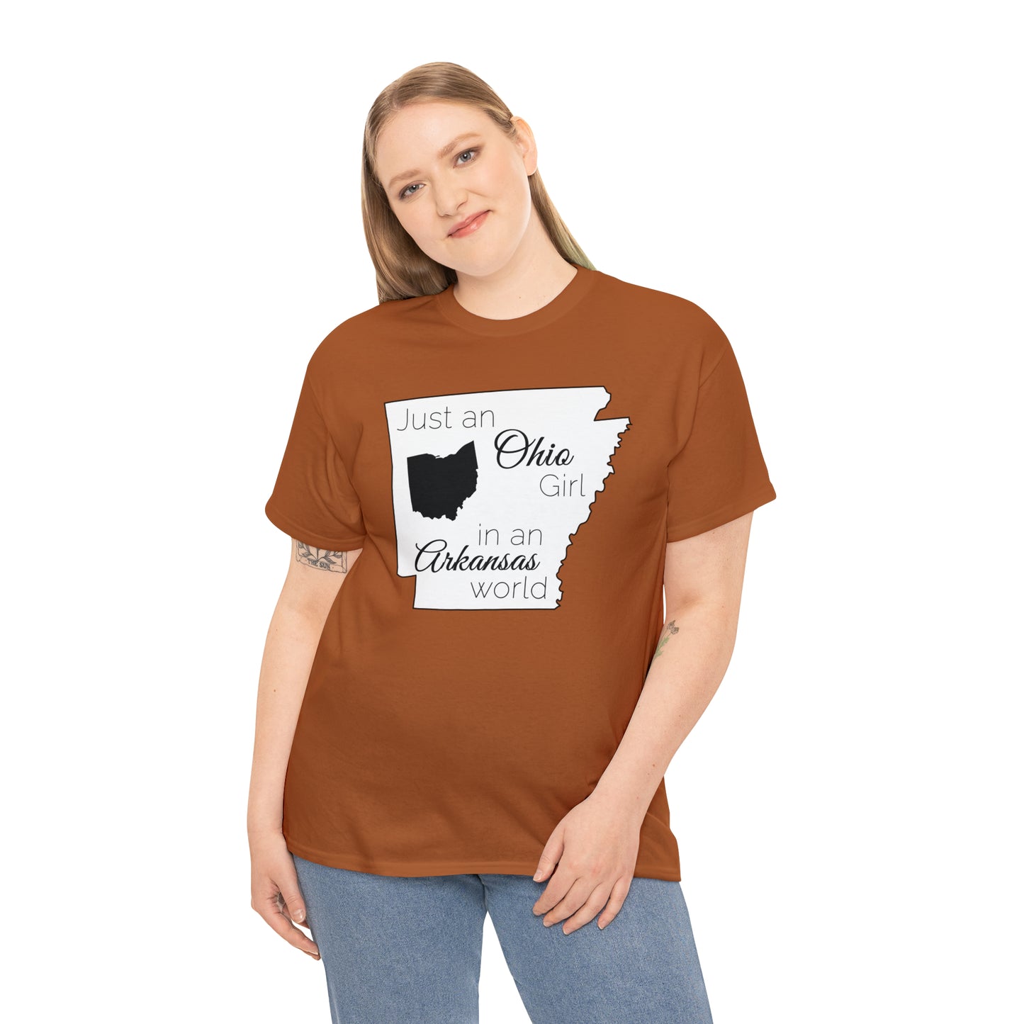 Just an Ohio Girl in an Arkansas World Unisex Heavy Cotton Tee