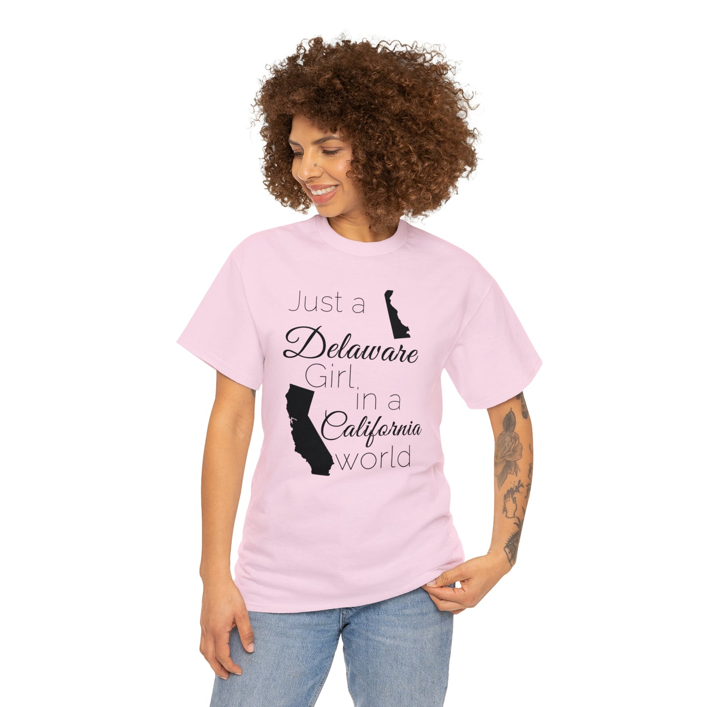 Just a Delaware Girl in a California World Unisex Heavy Cotton Tee