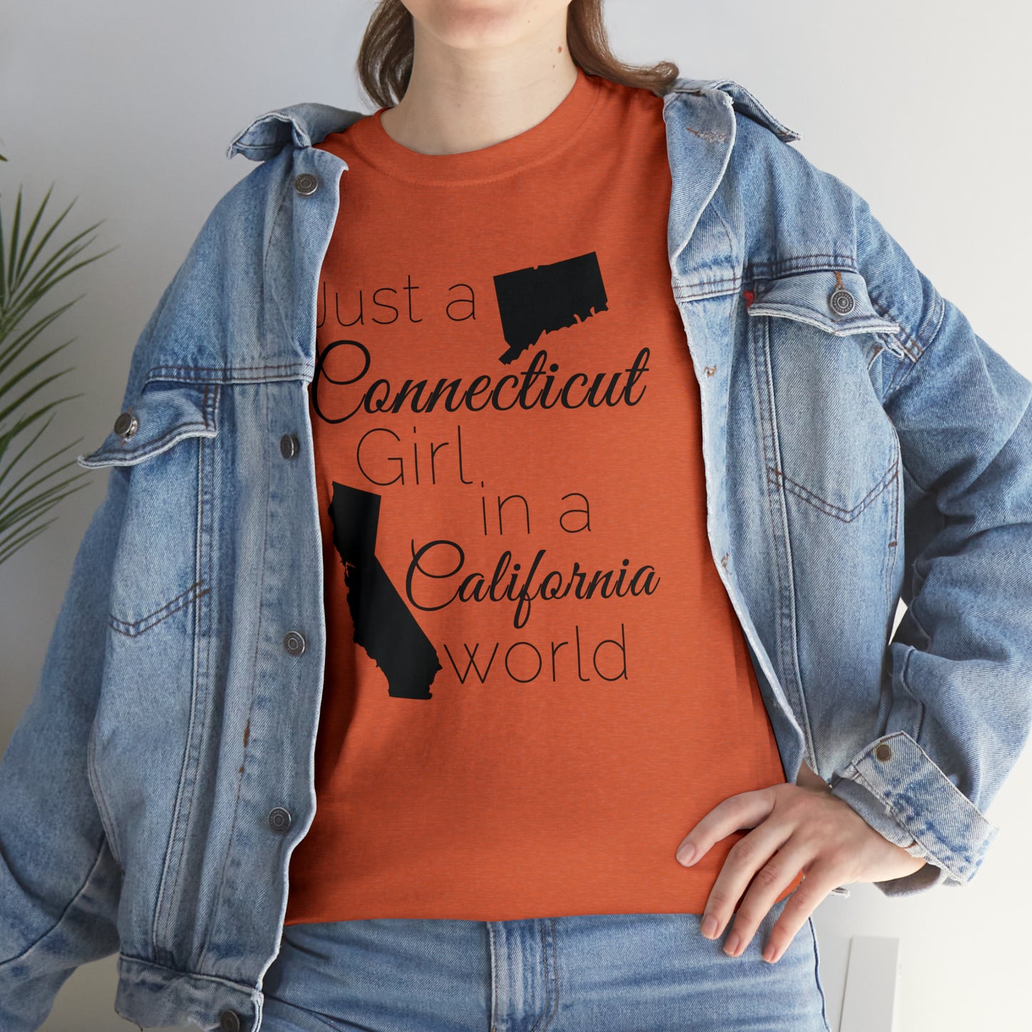 Just a Connecticut Girl in a California World Unisex Heavy Cotton Tee