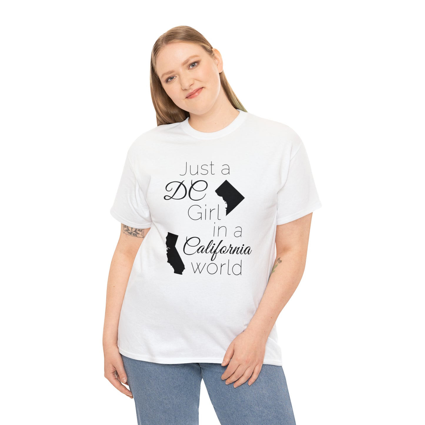 Just a DC Girl in a California World Unisex Heavy Cotton Tee