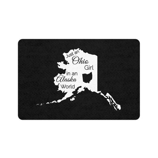 Just an Ohio Girl in an Alaska World Pet Food Mat (12x18)