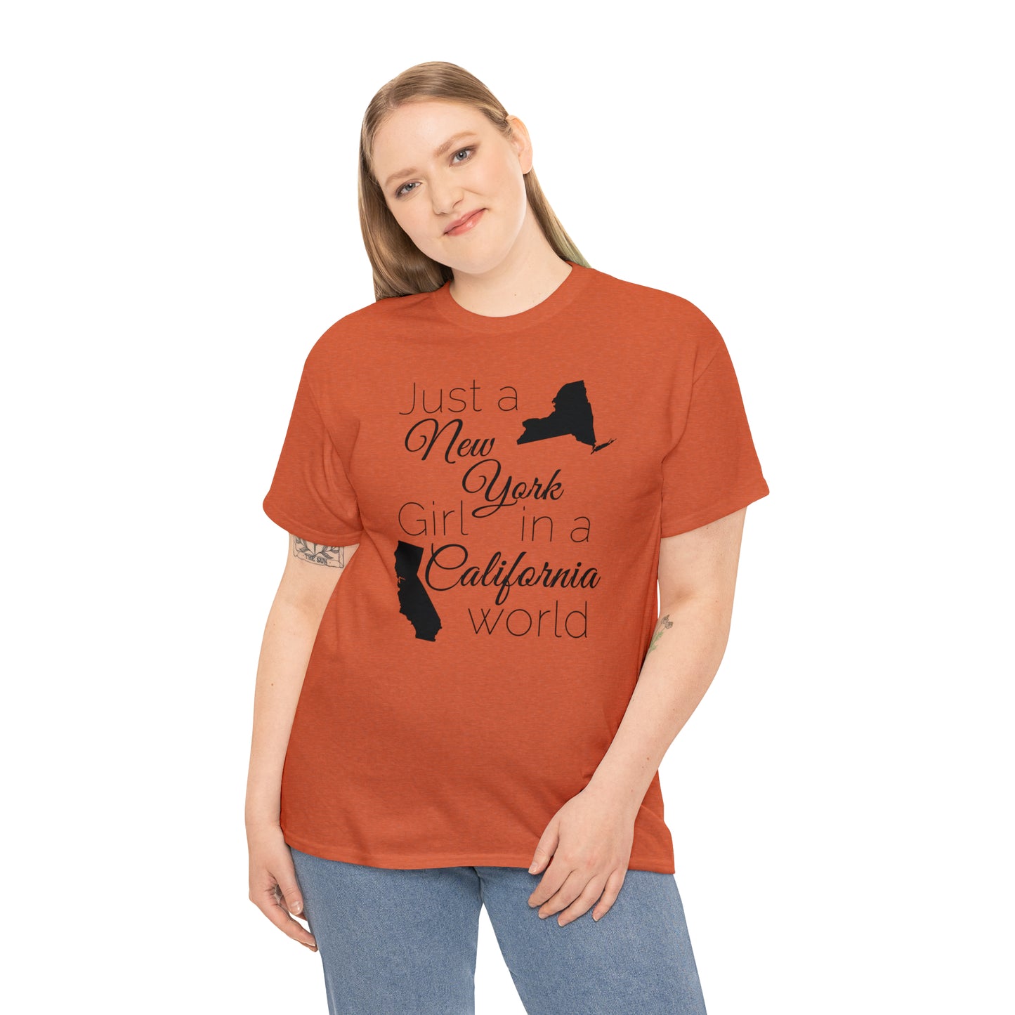Just a New York Girl in a California World Unisex Heavy Cotton Tee