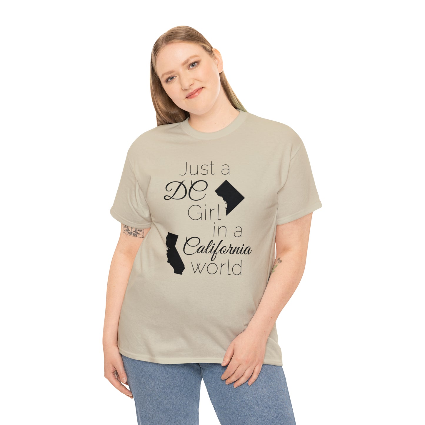 Just a DC Girl in a California World Unisex Heavy Cotton Tee