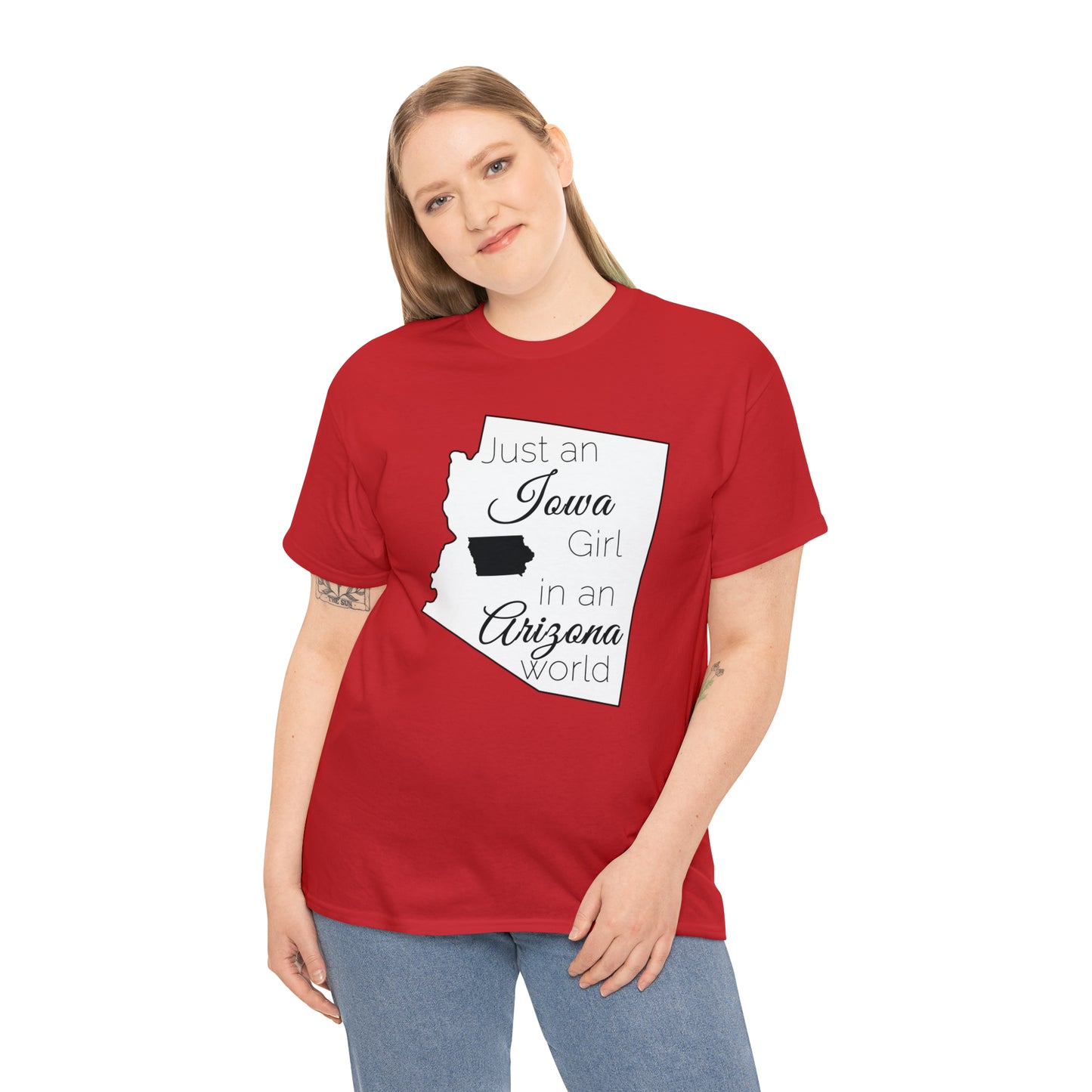 Just an Iowa Girl in an Arizona World Unisex Heavy Cotton Tee