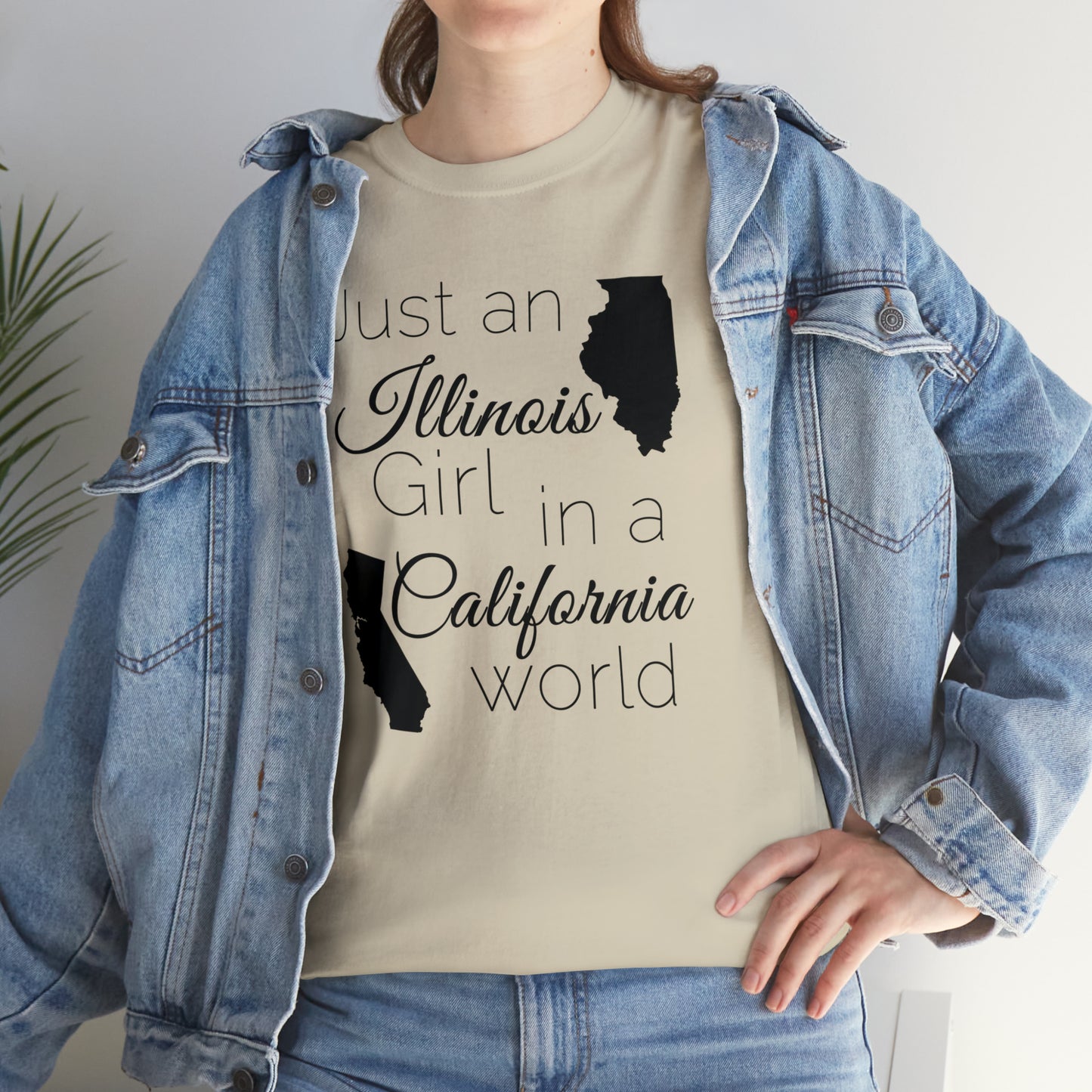 Just an Illinois Girl in a California World Unisex Heavy Cotton Tee