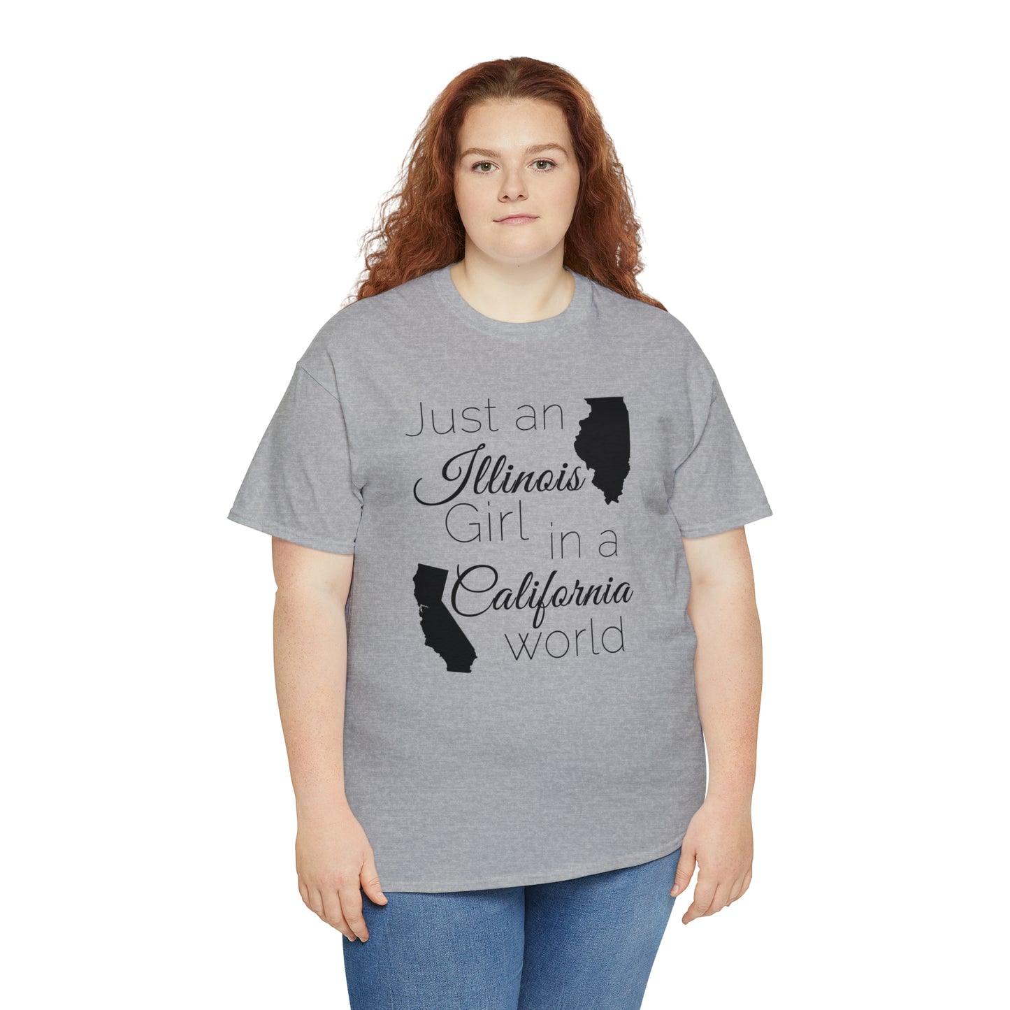 Just an Illinois Girl in a California World Unisex Heavy Cotton Tee