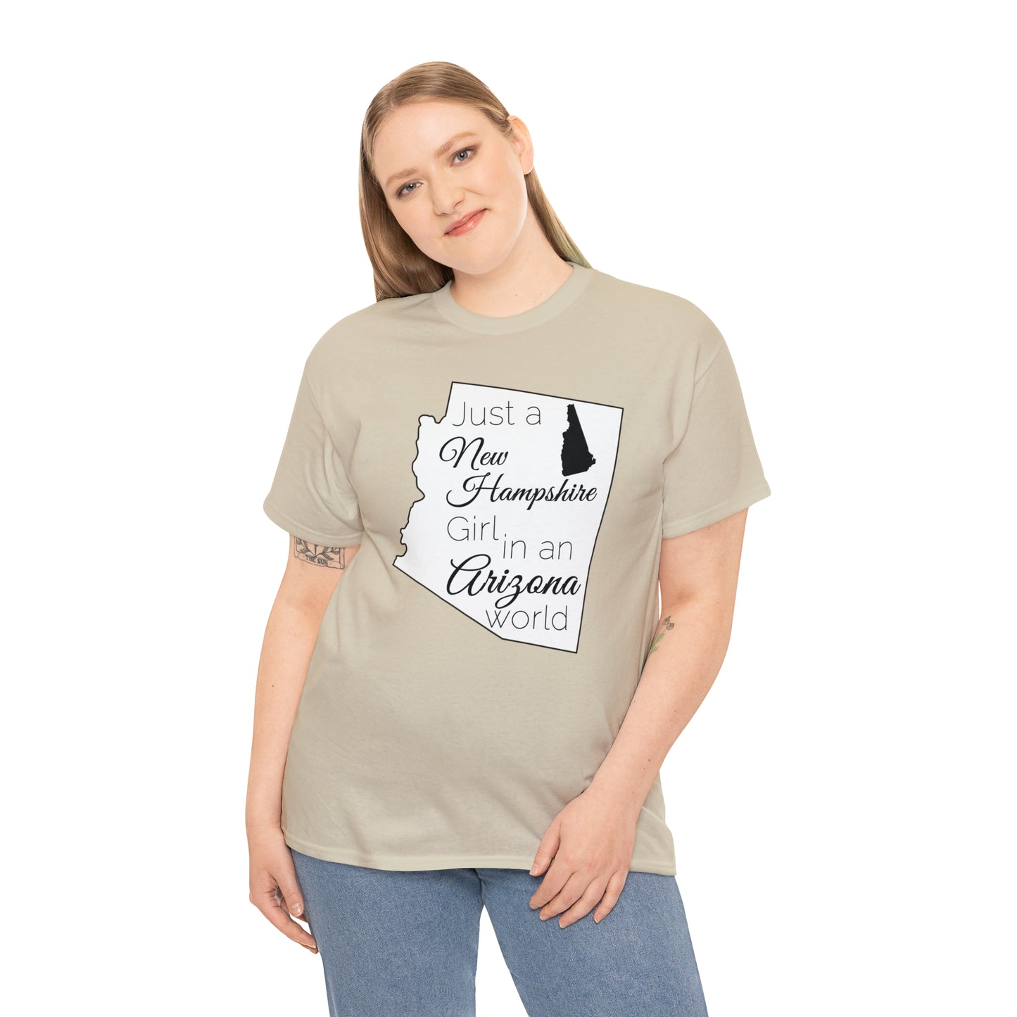 Just a New Hampshire Girl in an Arizona World Unisex Heavy Cotton Tee