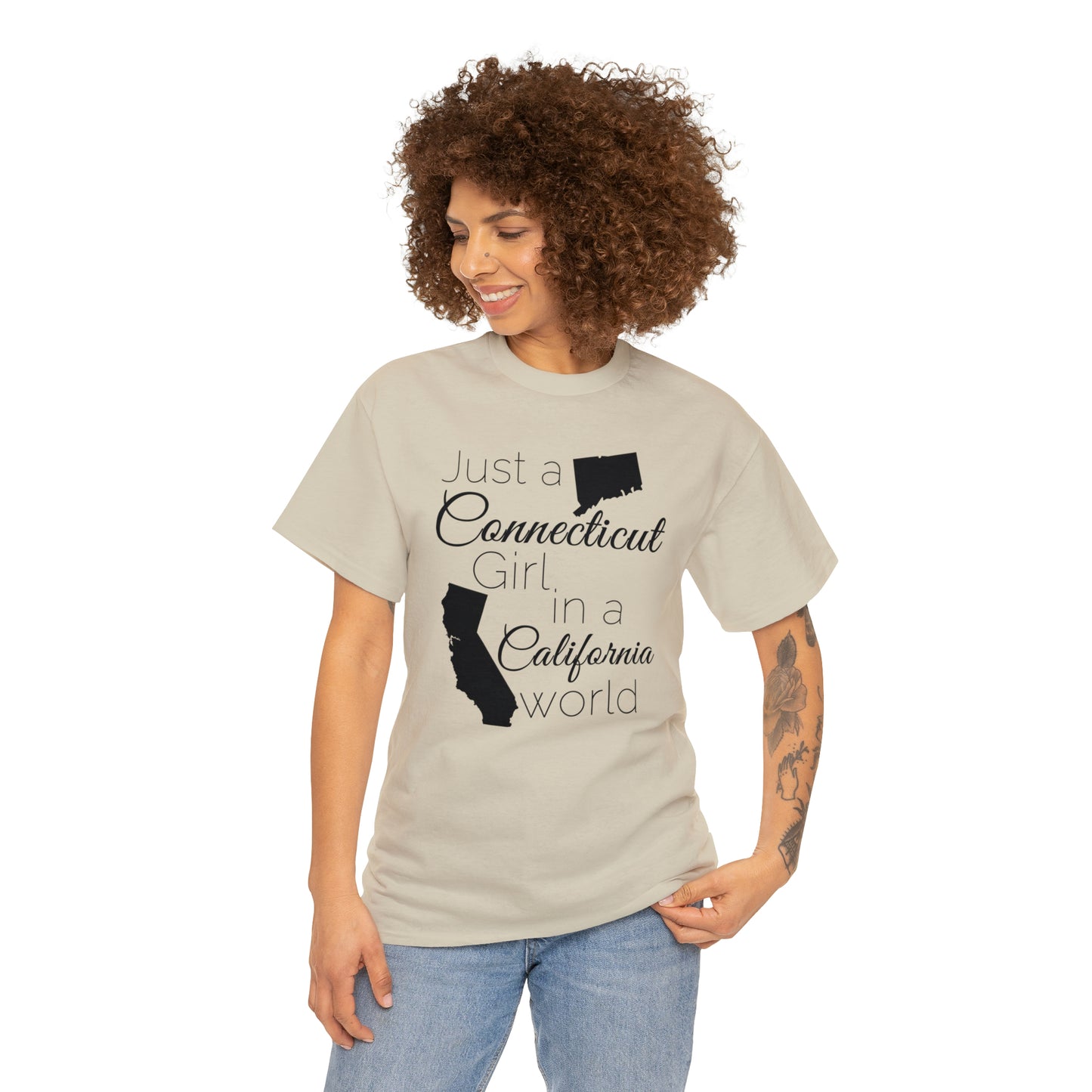 Just a Connecticut Girl in a California World Unisex Heavy Cotton Tee