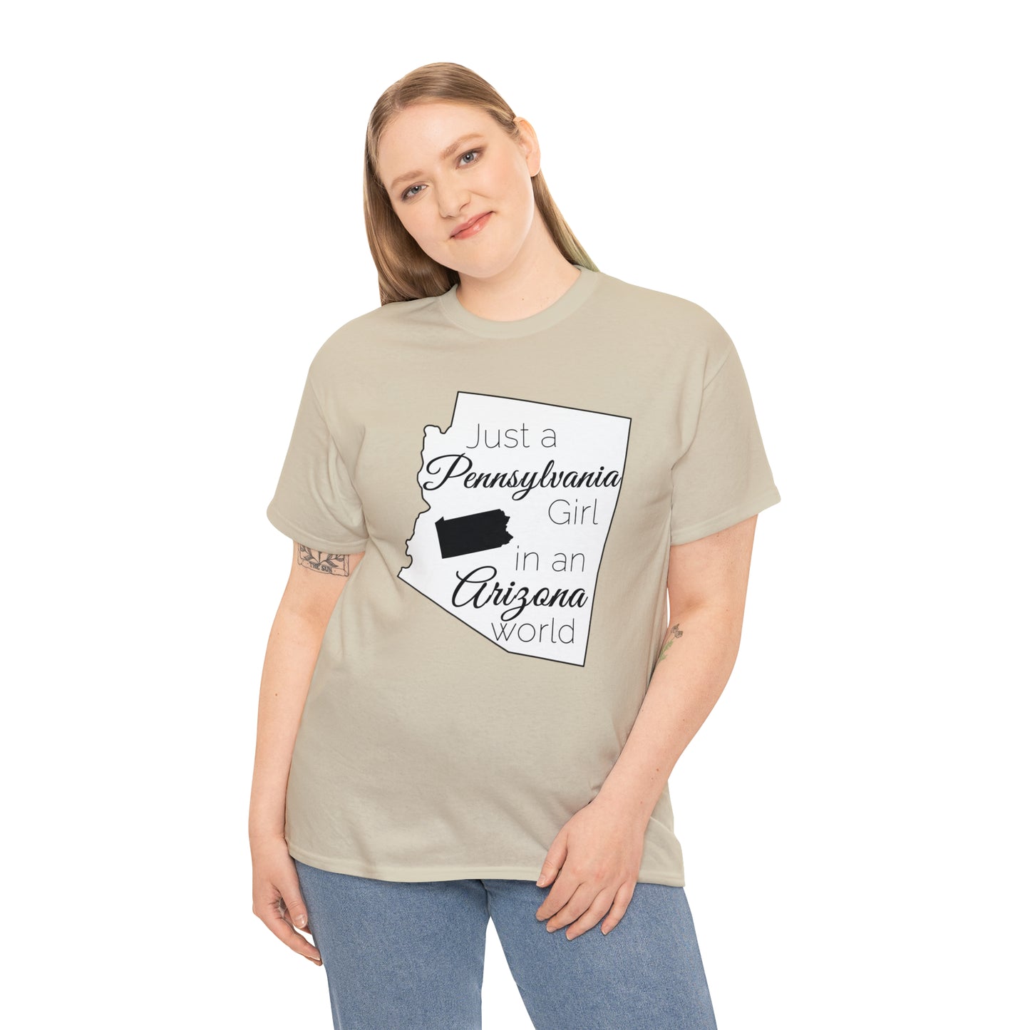 Just a Pennsylvania Girl in an Arizona World Unisex Heavy Cotton Tee