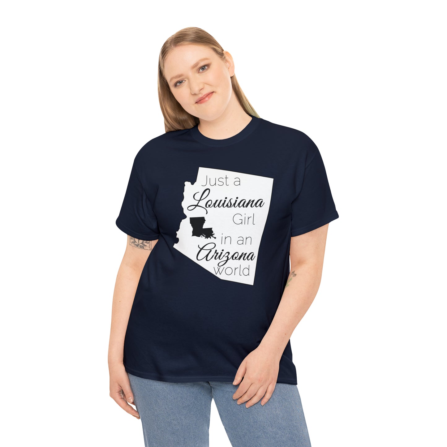 Just a Louisiana Girl in an Arizona World Unisex Heavy Cotton Tee
