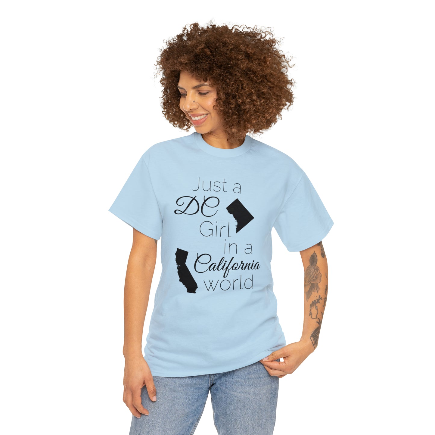 Just a DC Girl in a California World Unisex Heavy Cotton Tee