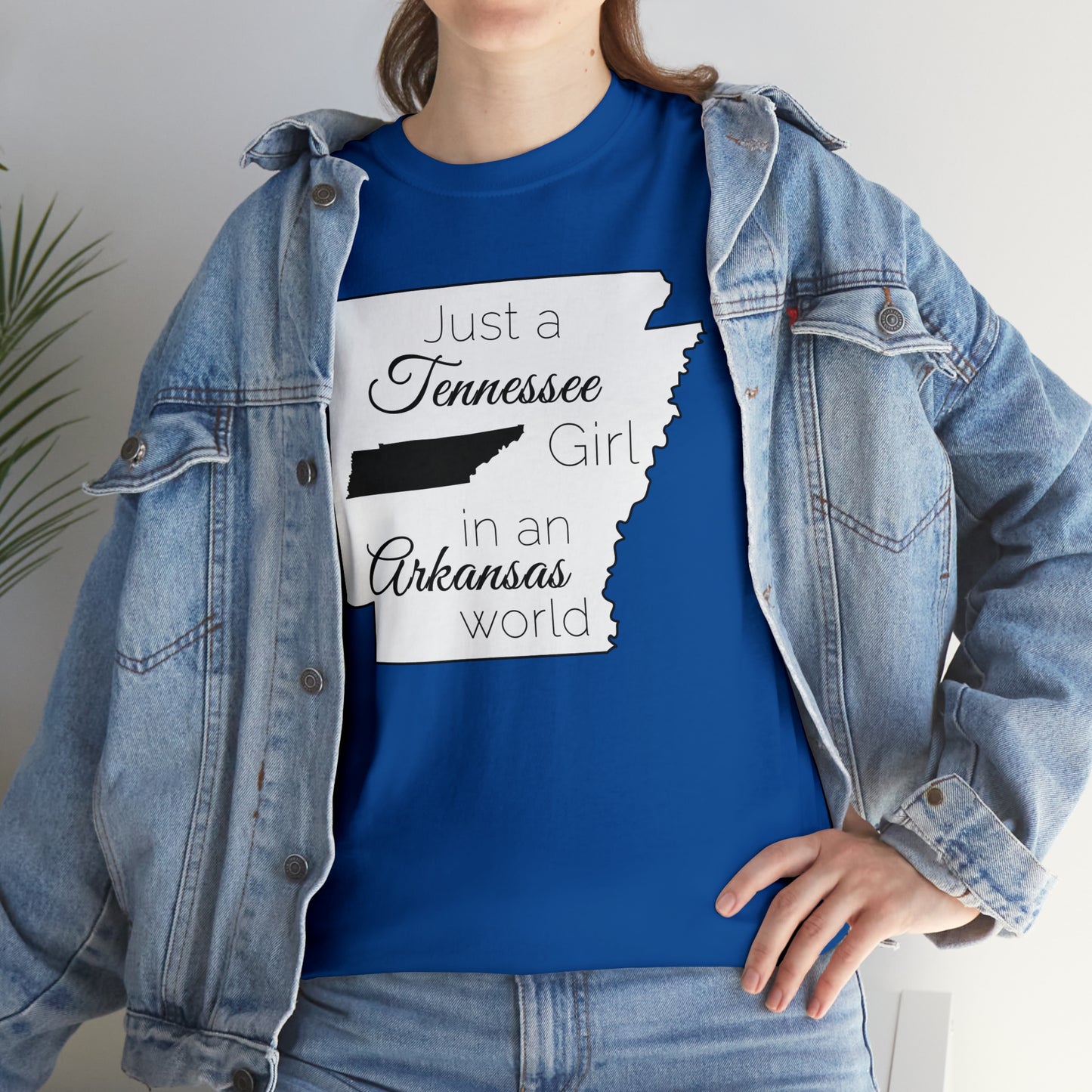 Just a Tennessee Girl in an Arkansas World Unisex Heavy Cotton Tee