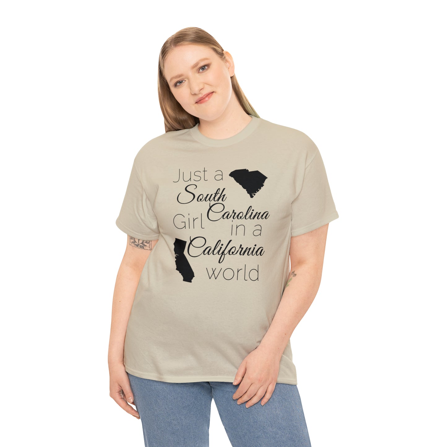 Just a South Carolina Girl in a California World Unisex Heavy Cotton Tee