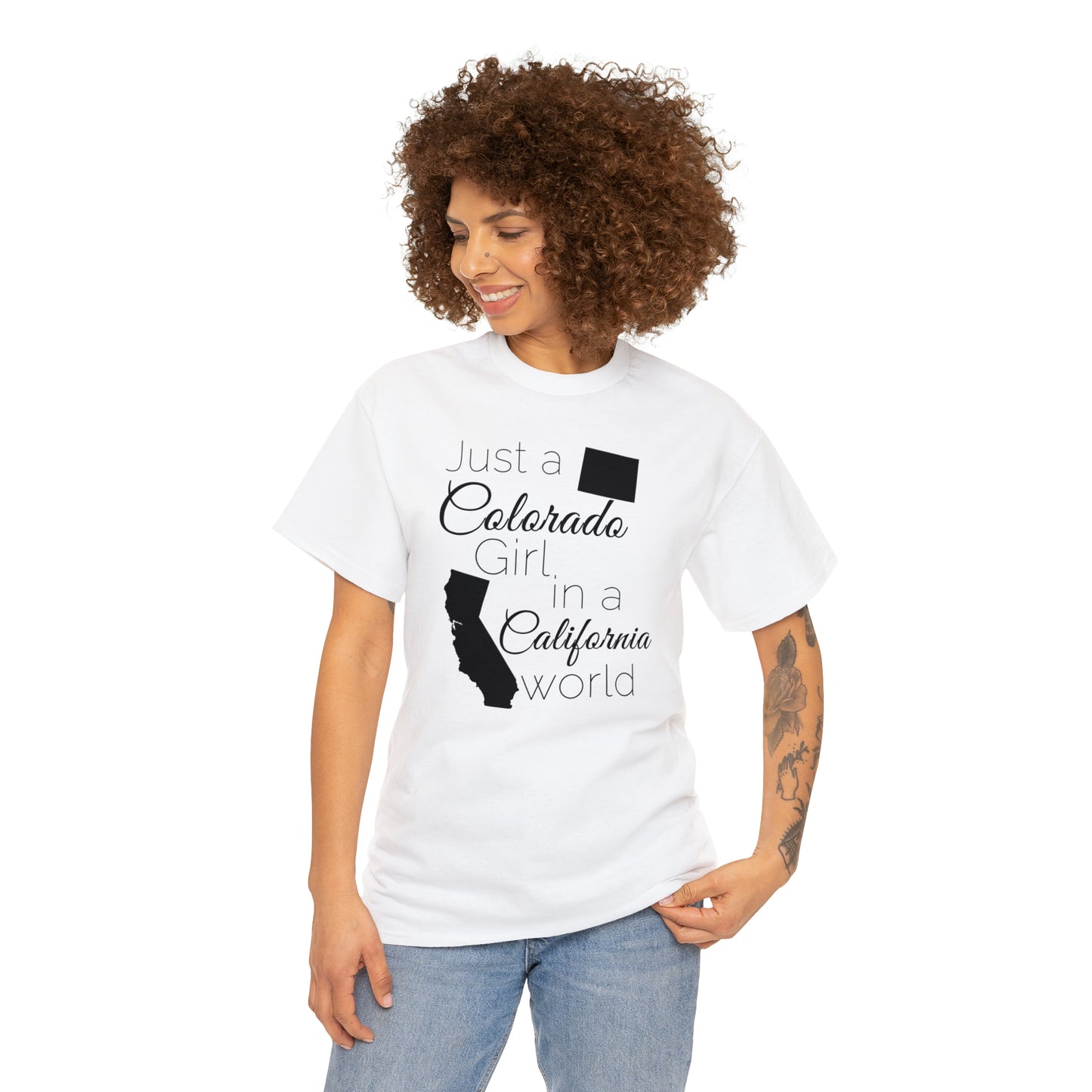 Just a Colorado Girl in a California World Unisex Heavy Cotton Tee
