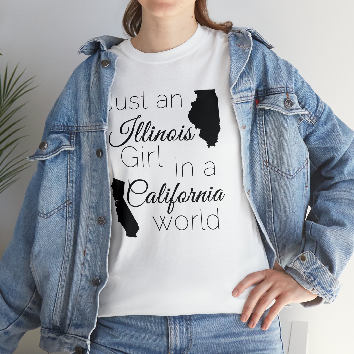 Just an Illinois Girl in a California World Unisex Heavy Cotton Tee