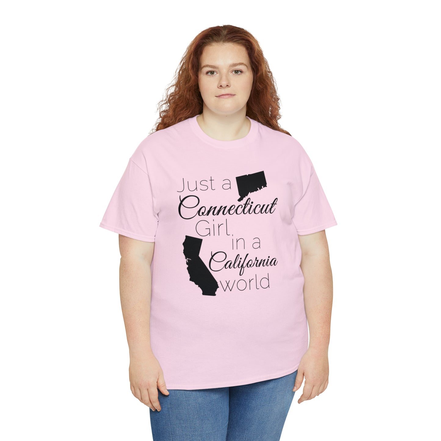 Just a Connecticut Girl in a California World Unisex Heavy Cotton Tee