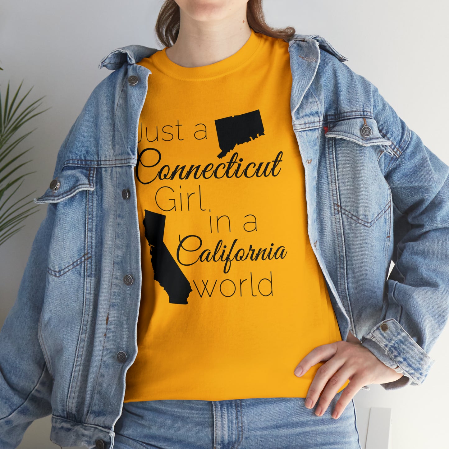 Just a Connecticut Girl in a California World Unisex Heavy Cotton Tee
