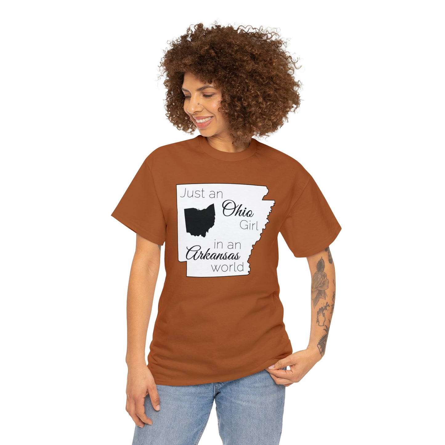 Just an Ohio Girl in an Arkansas World Unisex Heavy Cotton Tee