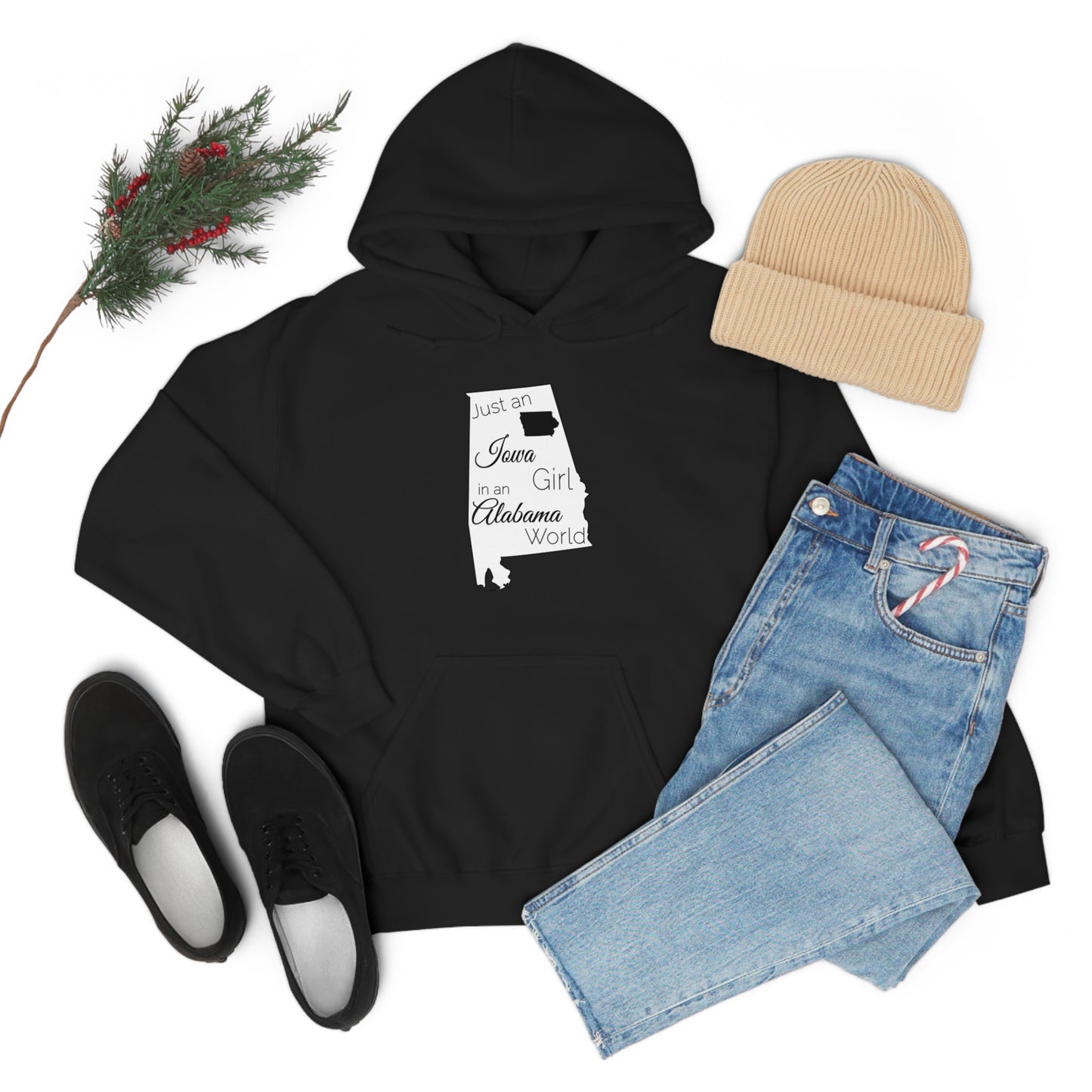 Just an Iowa Girl in an Alabama World Unisex Heavy Blend™ Hooded Sweatshirt