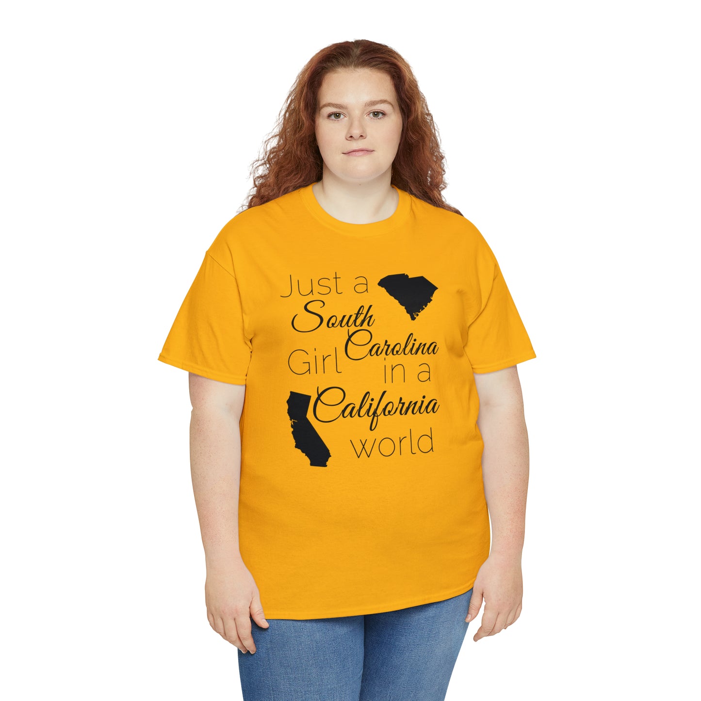 Just a South Carolina Girl in a California World Unisex Heavy Cotton Tee