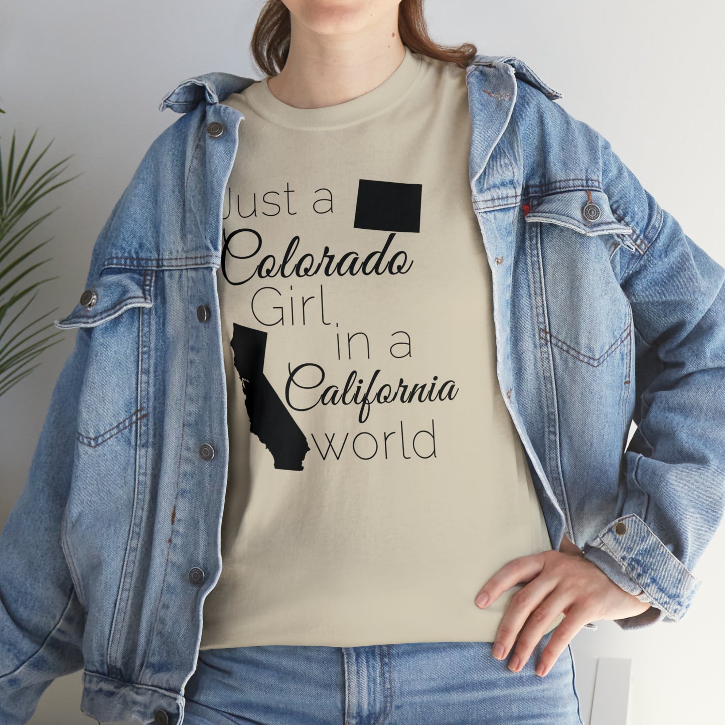 Just a Colorado Girl in a California World Unisex Heavy Cotton Tee