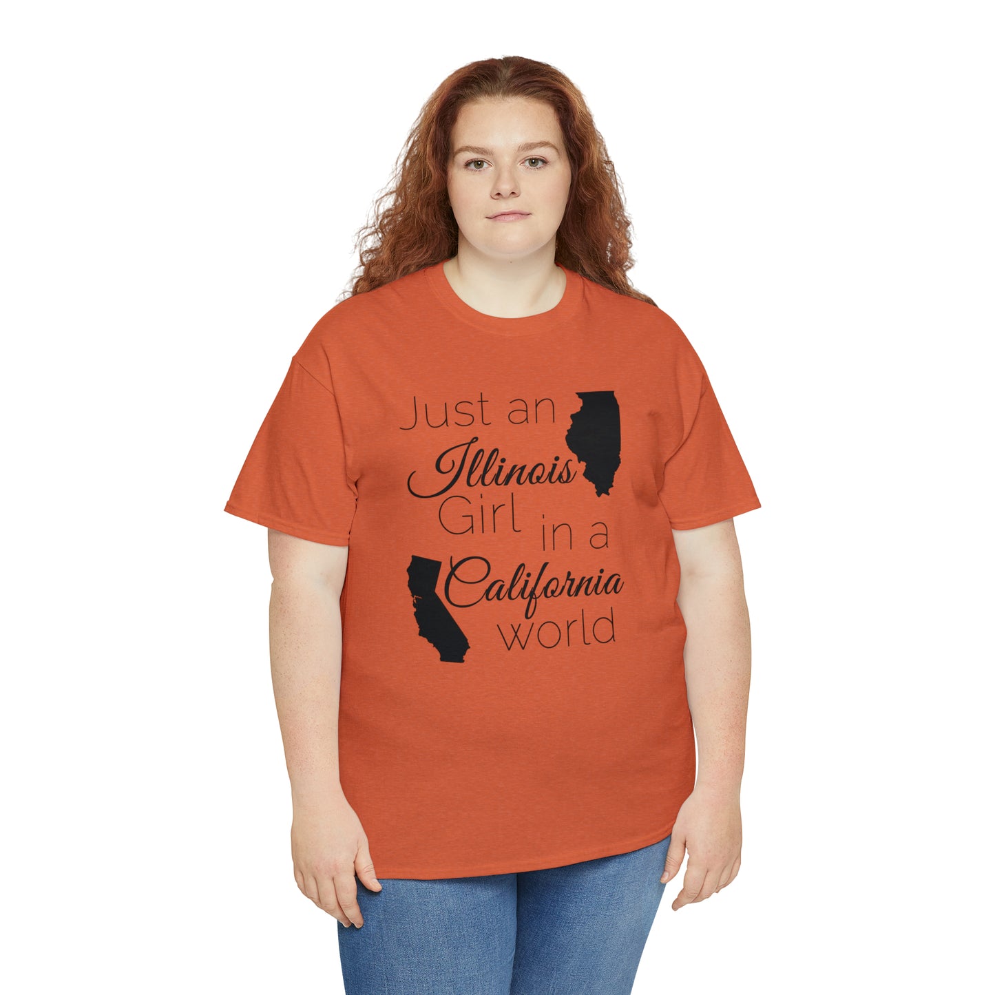 Just an Illinois Girl in a California World Unisex Heavy Cotton Tee