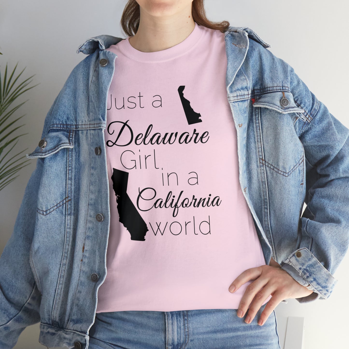 Just a Delaware Girl in a California World Unisex Heavy Cotton Tee