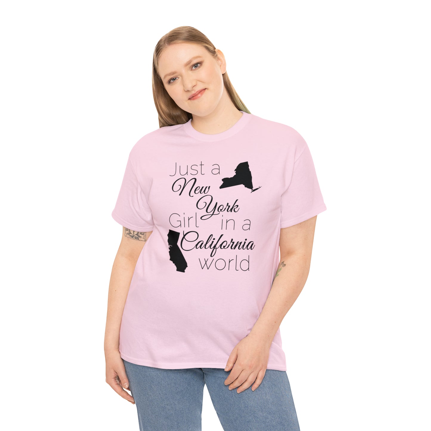 Just a New York Girl in a California World Unisex Heavy Cotton Tee