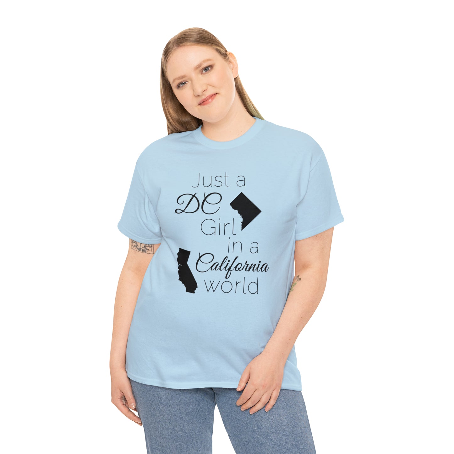 Just a DC Girl in a California World Unisex Heavy Cotton Tee