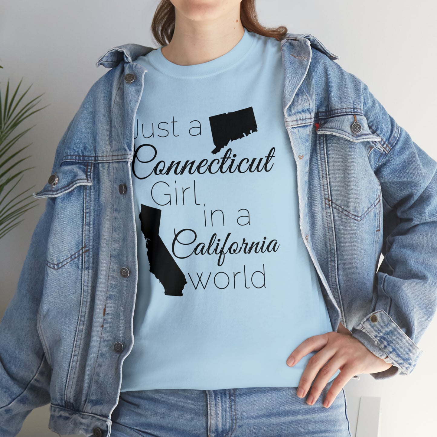 Just a Connecticut Girl in a California World Unisex Heavy Cotton Tee