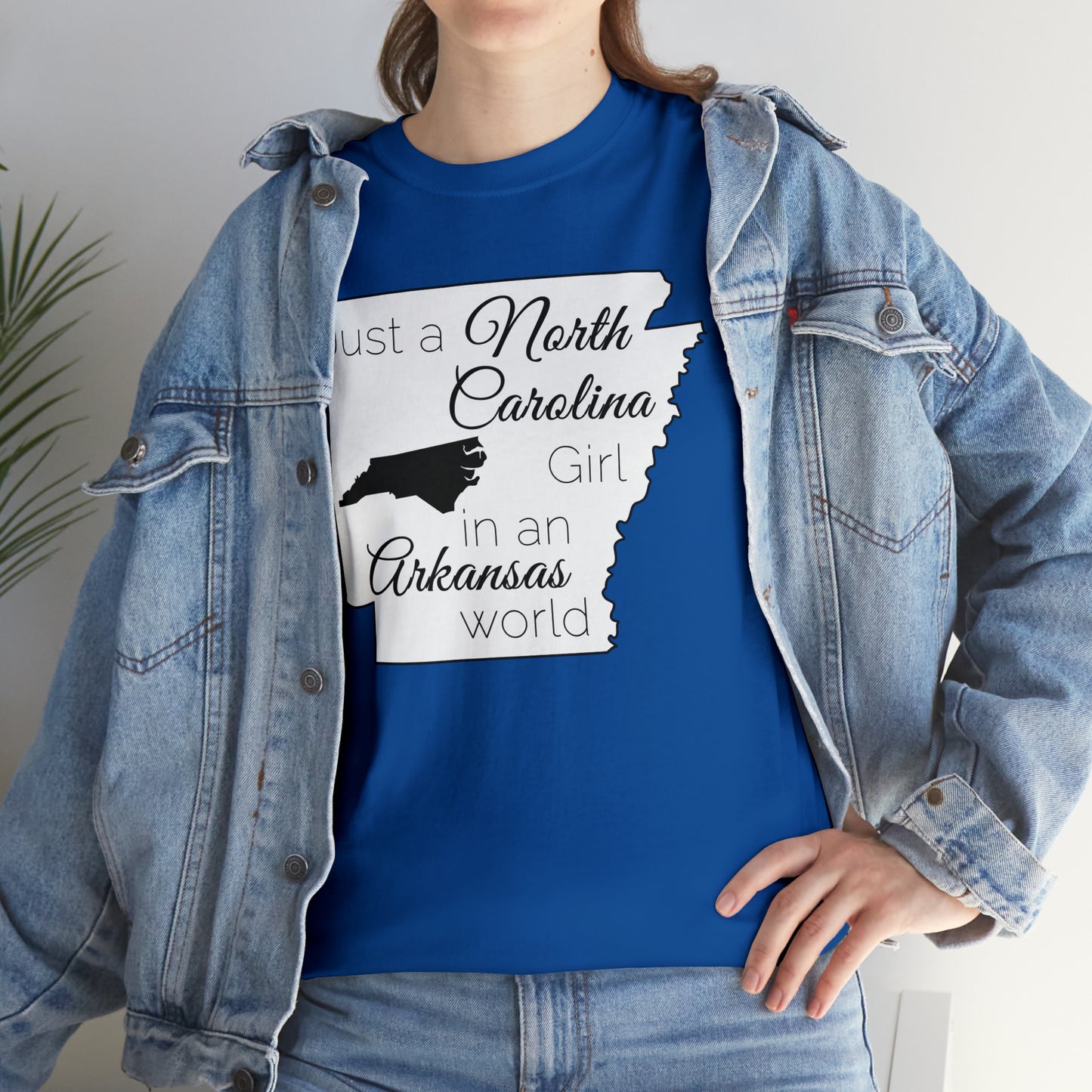 Just a North Carolina Girl in an Arkansas World Unisex Heavy Cotton Tee