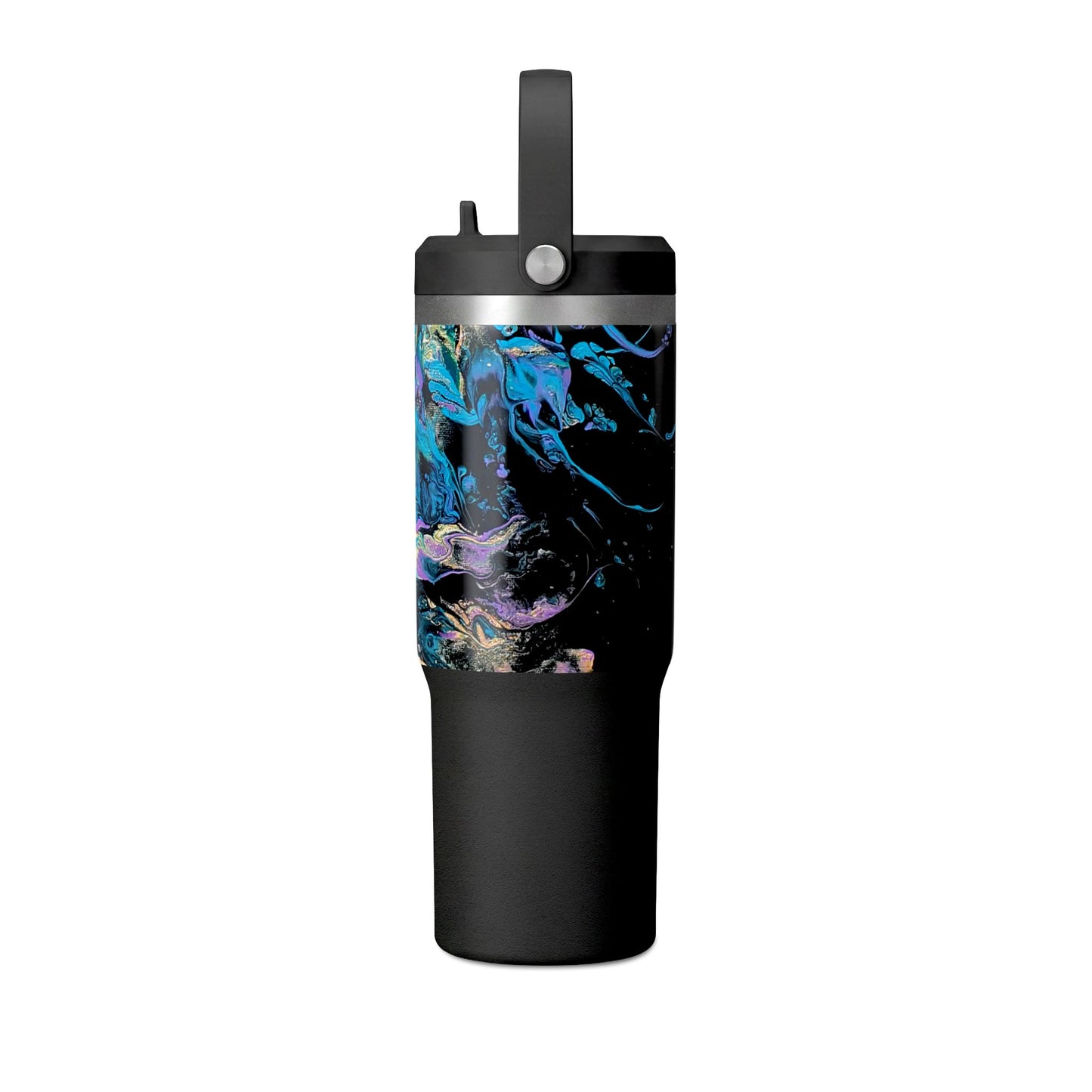 32oz Nomad Tumbler — Blue Purple Marble Travel Cup