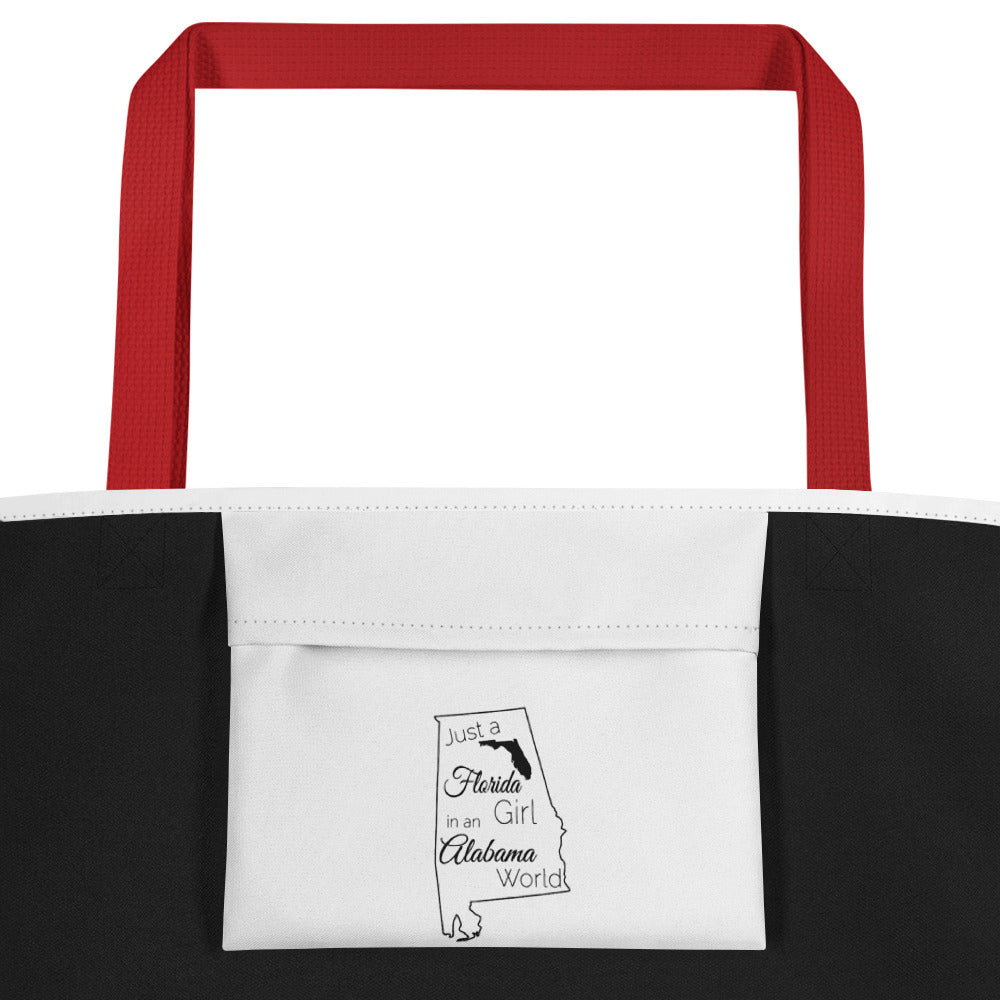 Just a Florida Girl in an Alabama World Large Tote Bag