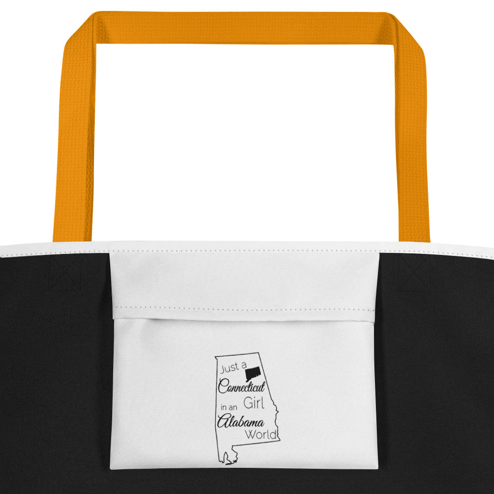 Just a Connecticut Girl in an Alabama World Large Tote Bag