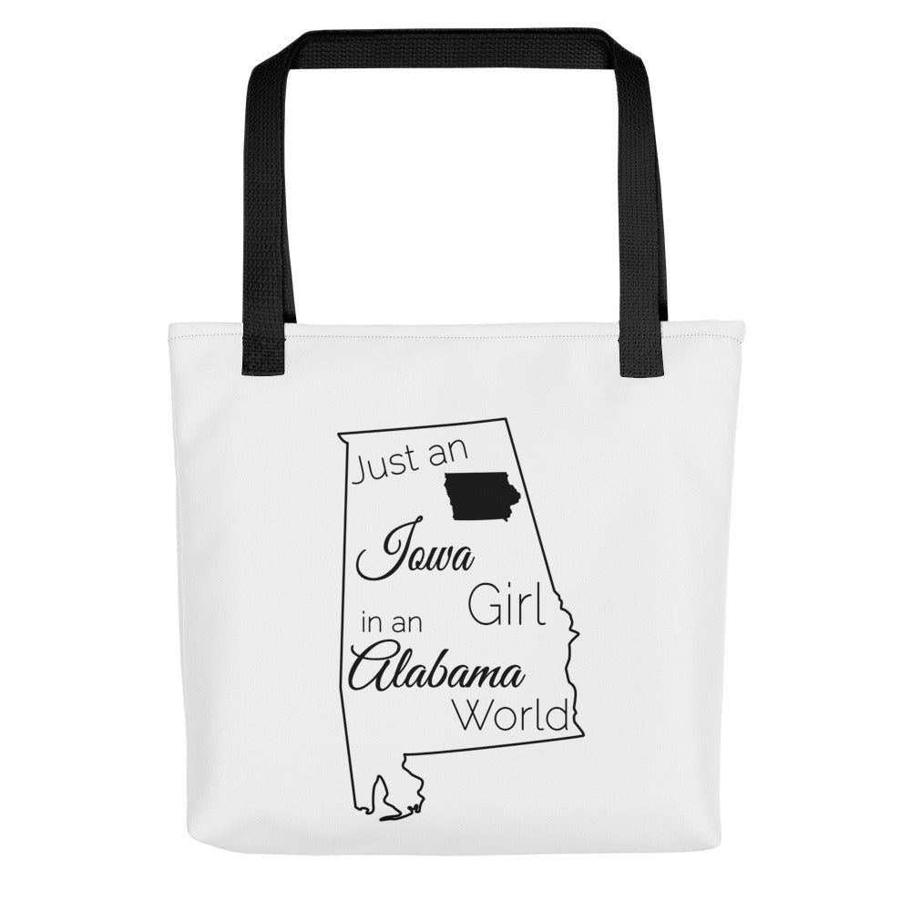 Just an Iowa Girl in an Alabama World Tote bag