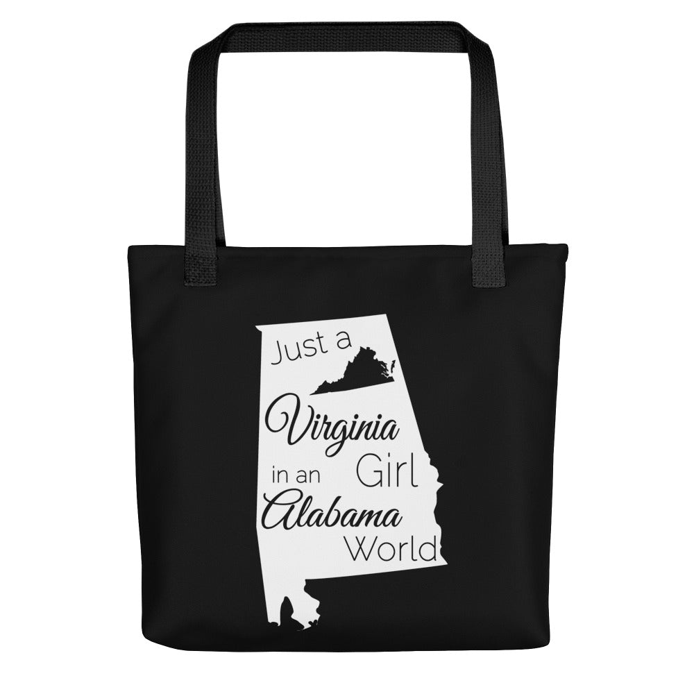 Just a Virginia Girl in an Alabama World Tote bag