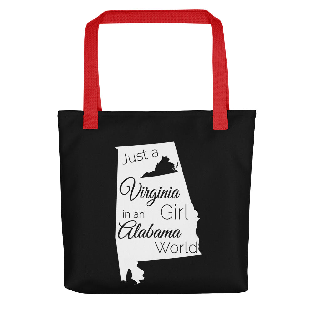 Just a Virginia Girl in an Alabama World Tote bag