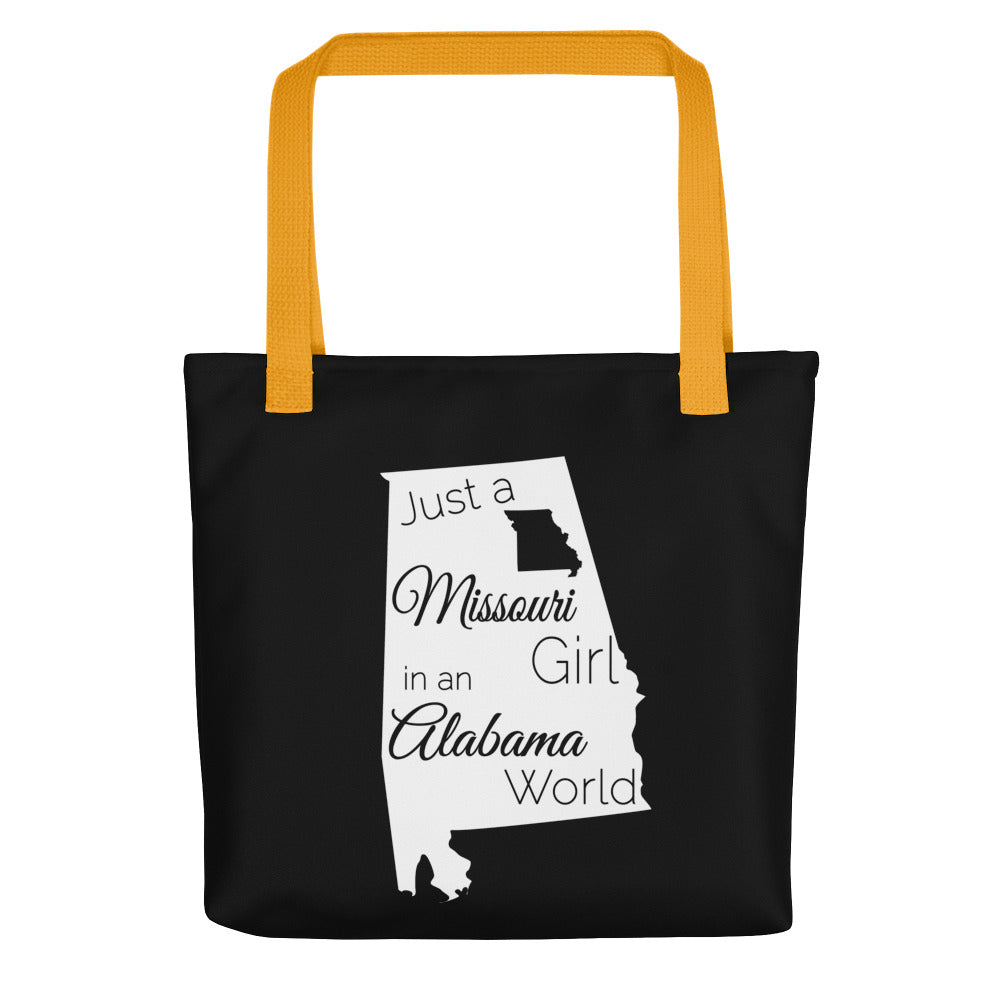 Just a Missouri Girl in an Alabama Girl Tote bag