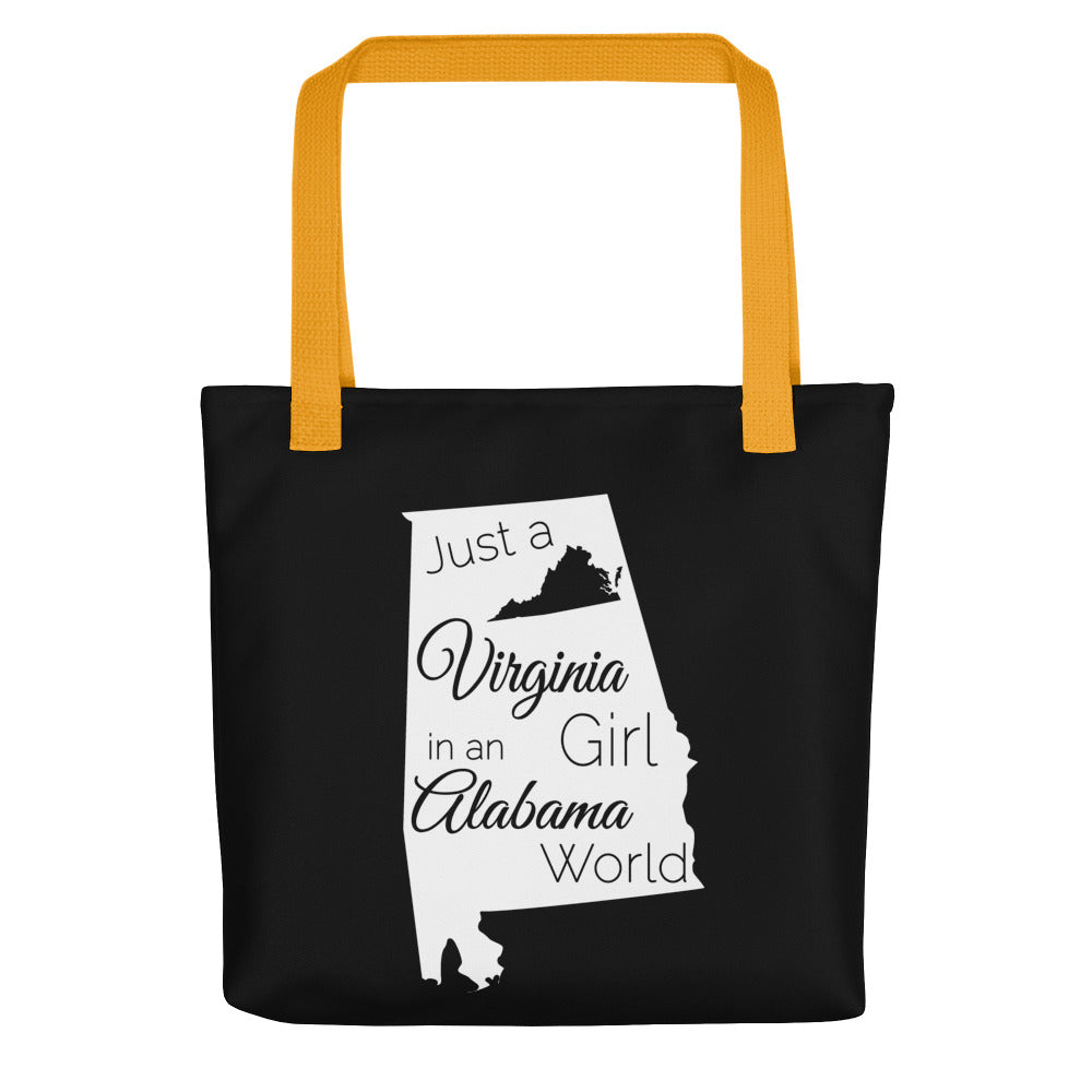 Just a Virginia Girl in an Alabama World Tote bag