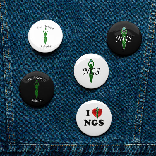 North Georgia Solitaries Set of 5 pin buttons