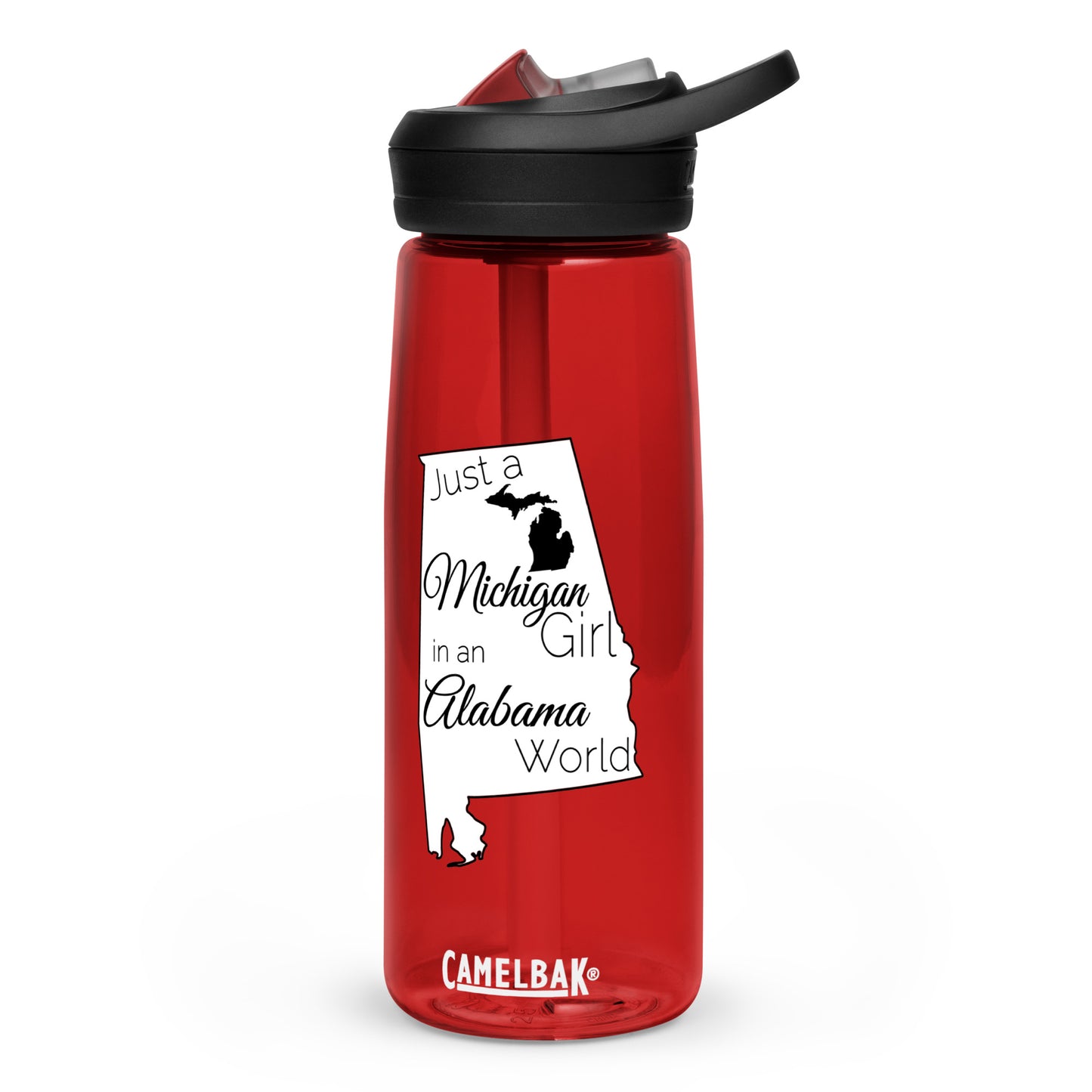 Just a Michigan Girl in an Alabama World Sports water bottle