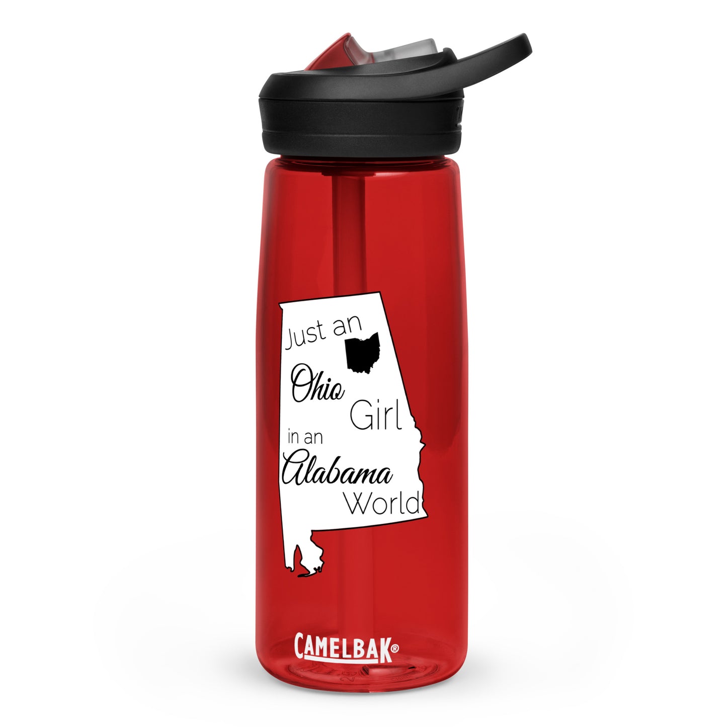 Just an Ohio Girl in an Alabama World Sports water bottle