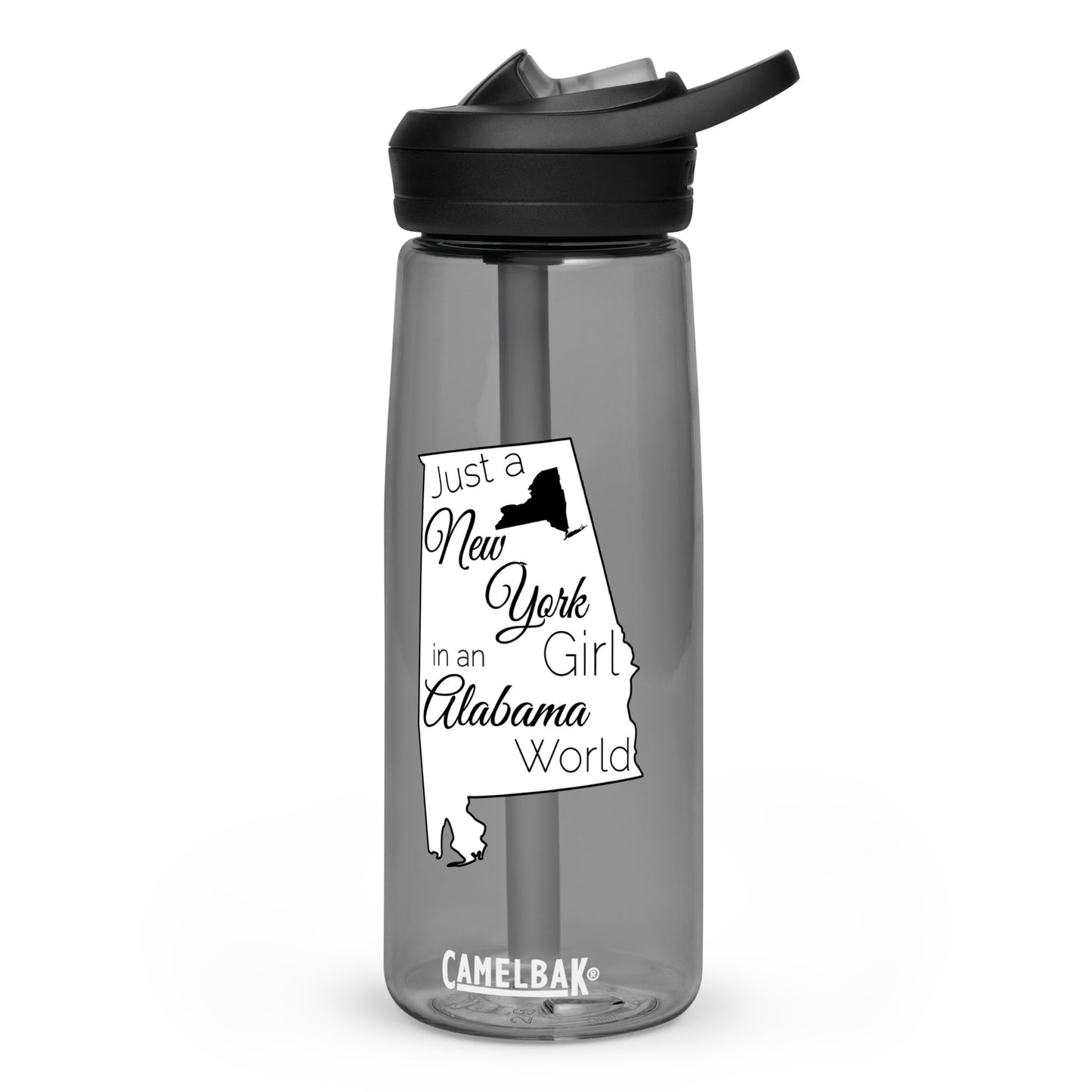 Just a New York Girl in an Alabama World Sports water bottle