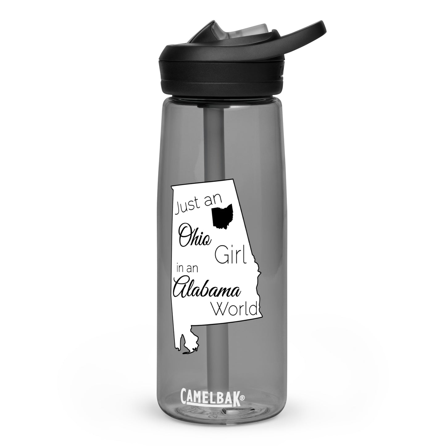 Just an Ohio Girl in an Alabama World Sports water bottle