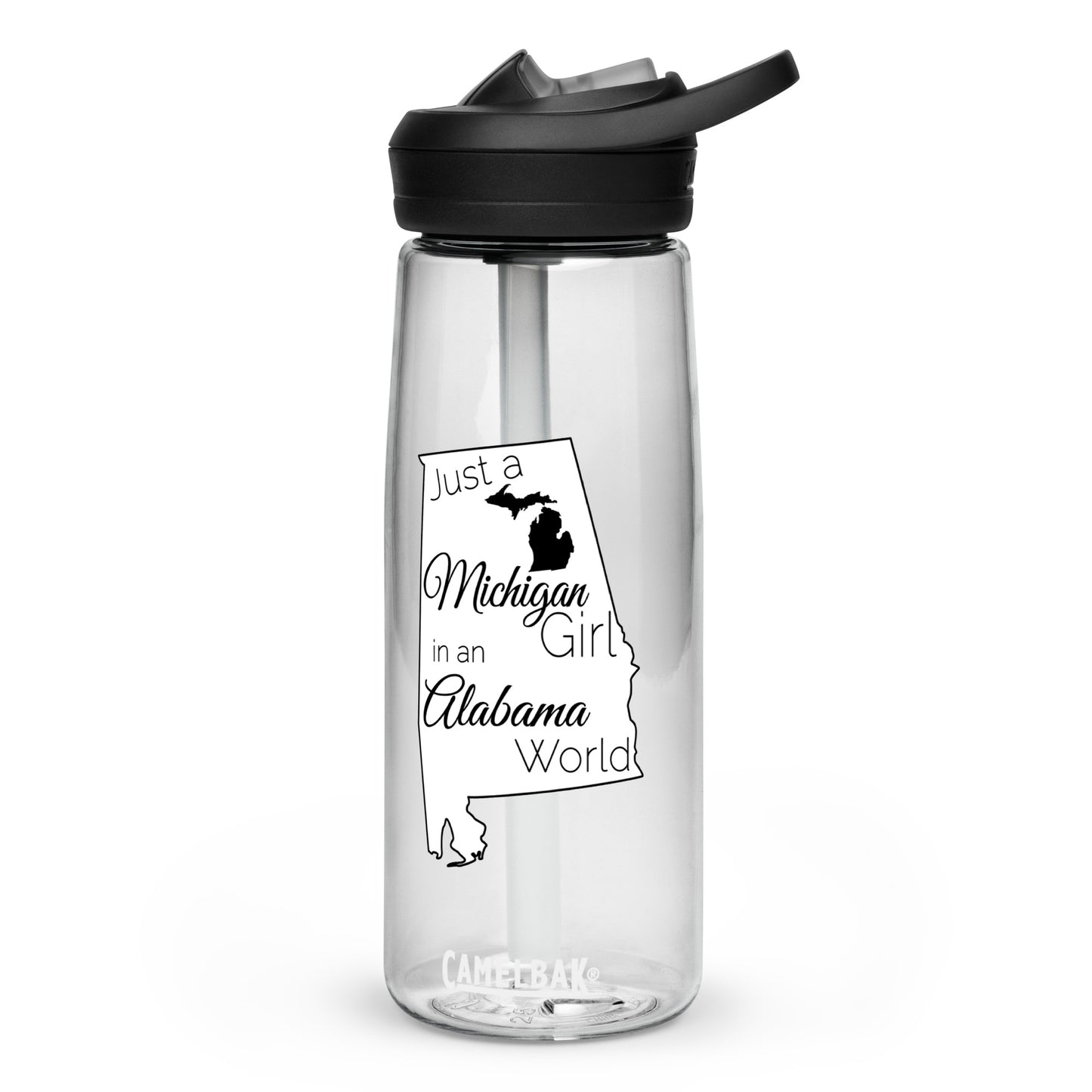 Just a Michigan Girl in an Alabama World Sports water bottle