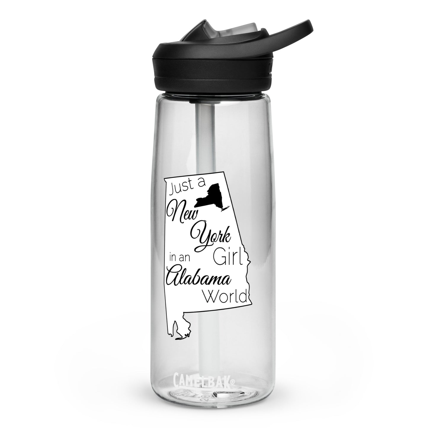 Just a New York Girl in an Alabama World Sports water bottle