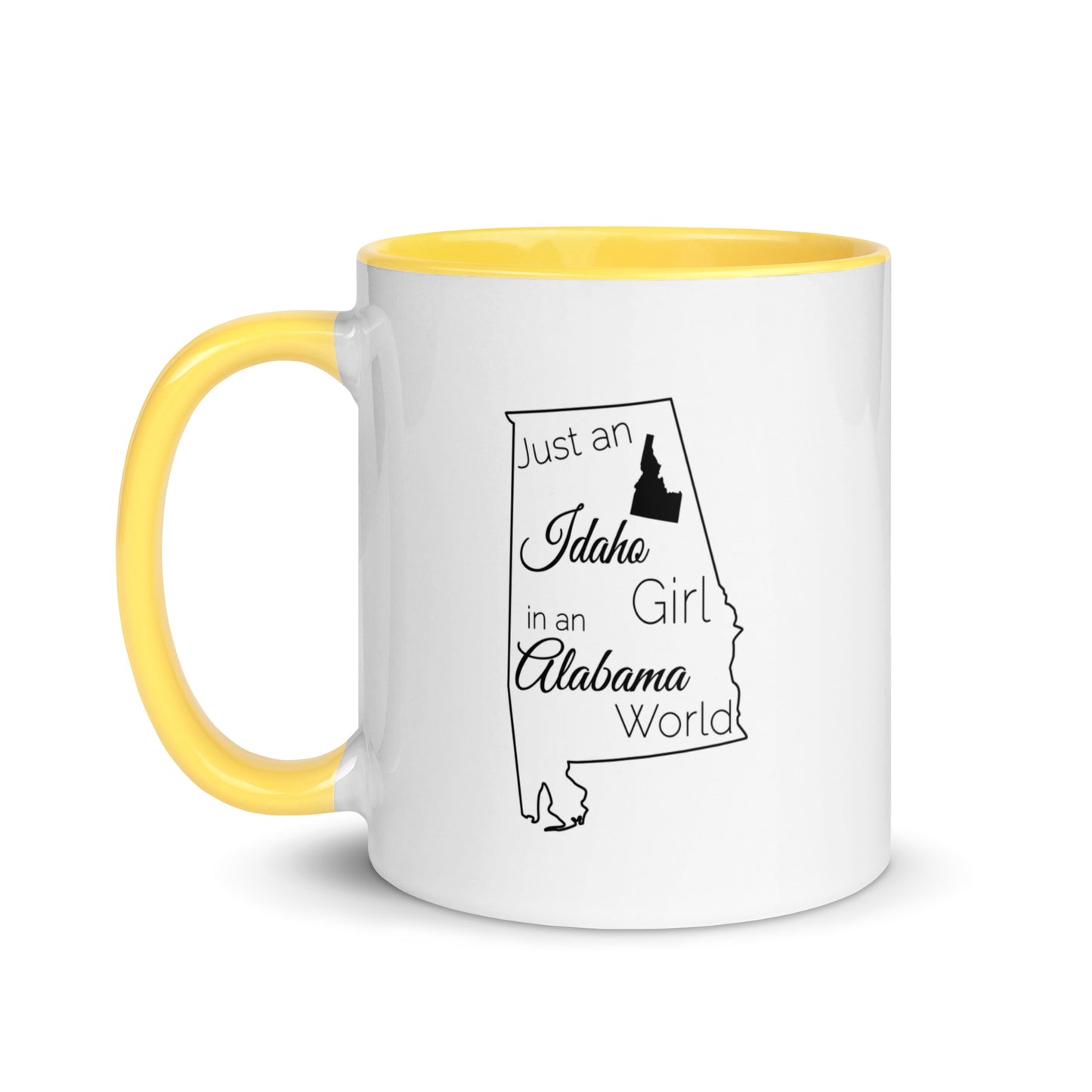 Just an Idaho Girl in an Alabama World Mug with Color Inside