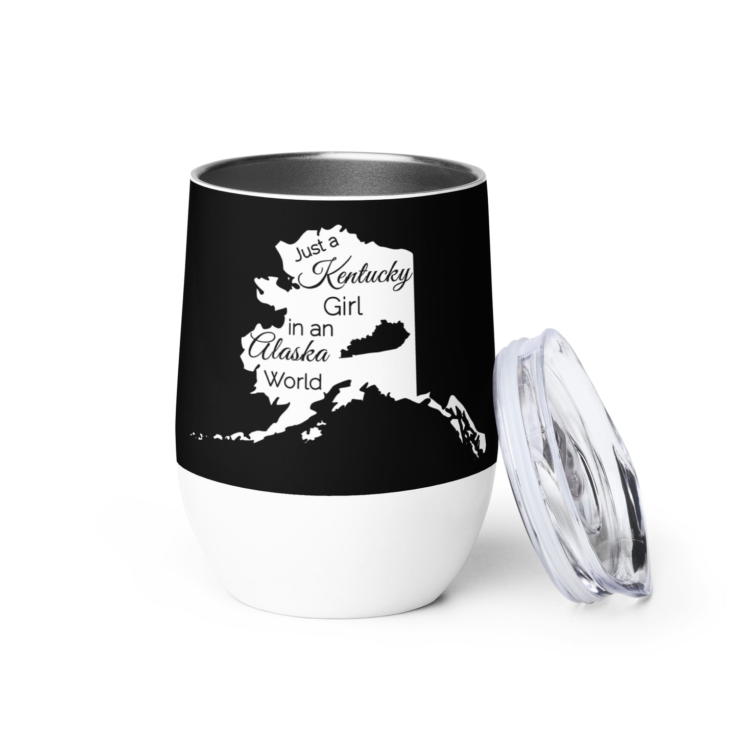 Just a Kentucky Girl in an Alaska World Wine tumbler